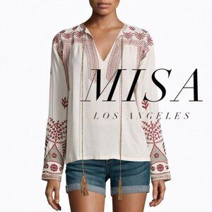 MISA Luna Embroidered Top M NWOT
